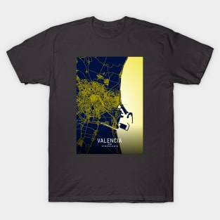 Valencia City Map T-Shirt